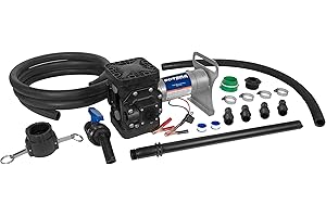 Sotera 12V DC Chemical Transfer Pump, Pump-N-Go Mount with Motor Bracket, Hose & Suction Pipe - Chemical Transfer Pump - Mild Acid Transfer Pump for Outdoor Applications - SS415BX731PG