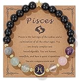 GolbalJew Zodiac Bracelets for Women 12 Constellations Healing Crystal Stone Beads Bracelet Birthday Zodiac Gifts Horoscope Spiritual Bracelet
