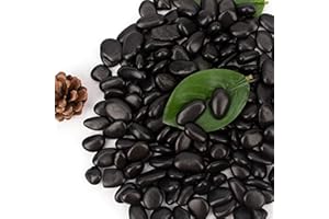 CFKJ 18 Pounds Black Decorative Pebbles Small Aquarium Gravel River Rock,Garden Ornamental Pebbles Rocks, Natural Polished Decorative Gravel,Decorative Stones,Pebbles,Decor Gravel for Landscaping (Black)