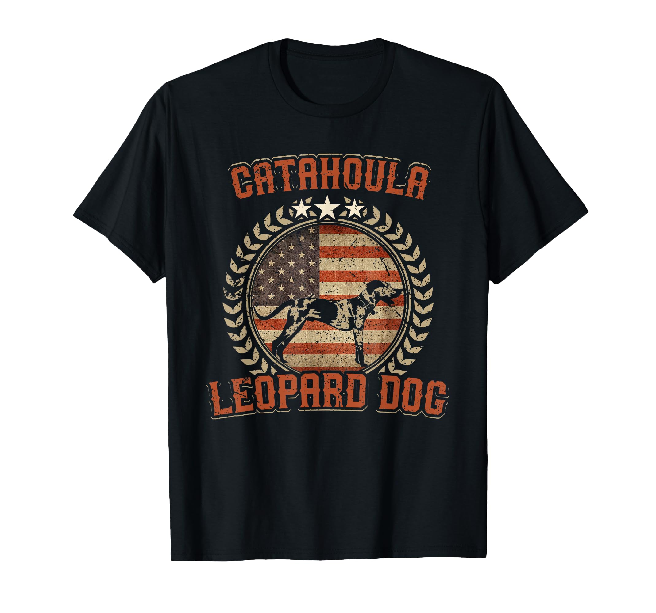 Catahoula Leopard Dog American Flag Shirt USA Dog Lover Gift T-Shirt