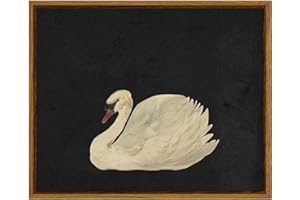 VIYYIEA Framed Wall Art Decor for Living Room Vintage Swan Art Wall Decorations Canvas Prints Grace Swan Painting Pictures Rustic Bathroom Decor Farmhouse Artwork Bedroom Kitchen Office 9x11in