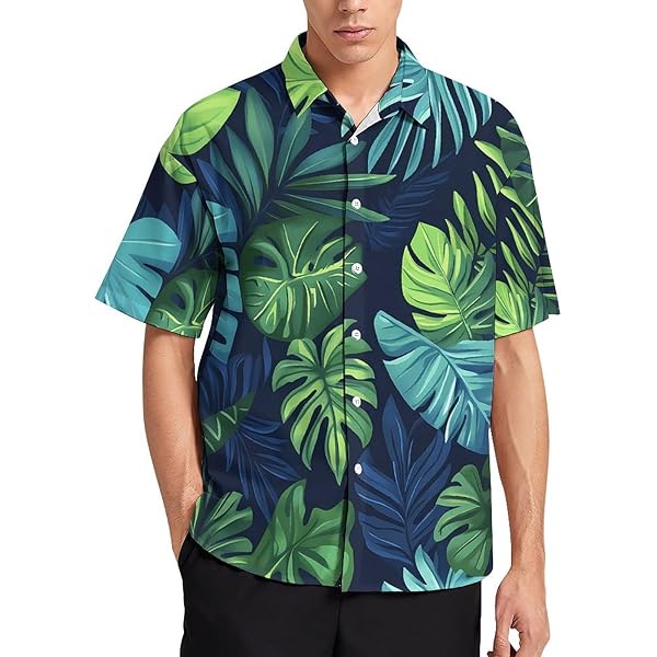 Amazon.com: Marijuana Leaf Men's Stand Collar Shirt Summer Beach