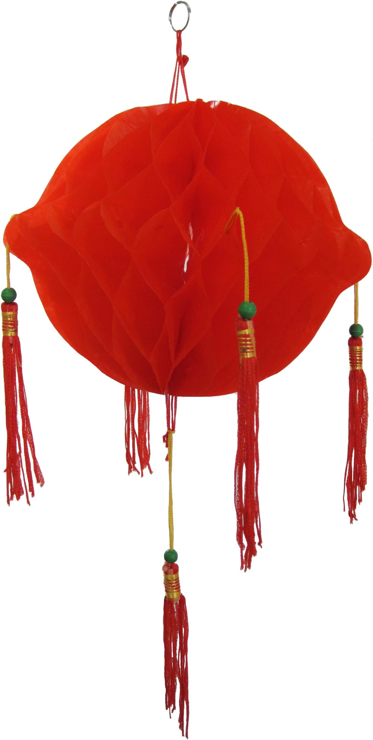 2 X 18CM RED CHINESE CONCERTINA STYLE PLASTIC LANTERNS
