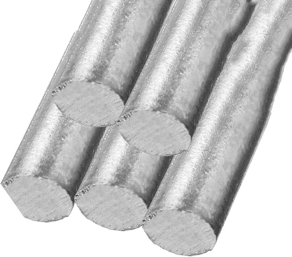 LOKIH 5pcs Zinc Rods High Purity Marine Lab Use 100mm Length 2mm-8mm Diameter