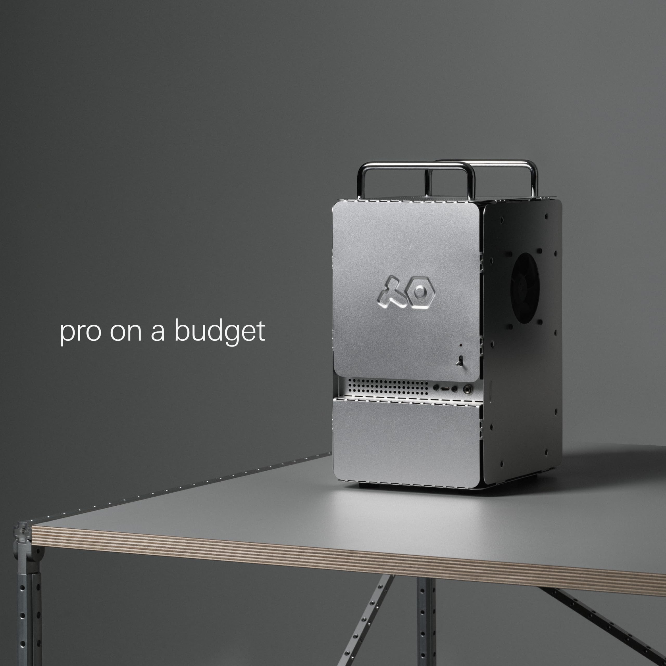 Teenage Engineering Computer-1 mini-ITX PC Computer case Chassis with Powder Coated Aluminum, Chrome Metal Handles, and Dual-Slot GPU, Small Form Factor, Compatible with SFX Power Supply (Aluminum)