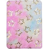 BOLLEY JOSS Faux Fur Starry Notebook Plush Diary for Girls Teens Fuzzy Journal Record Planner Writing Pad A5 Lined 160 Pages
