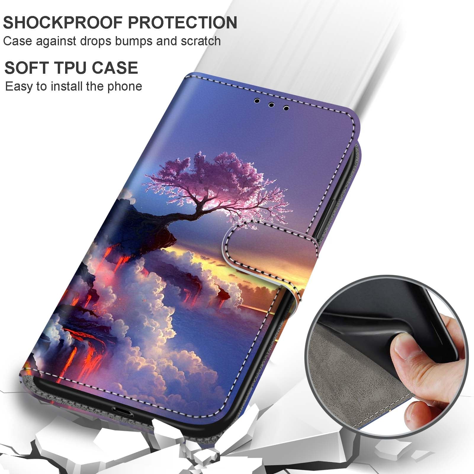 Handyhülle für Google Pixel 10a Hüllen Premium Leder Case Klappbar Wallet Magnet Kartenfach Standfunktion Schutzhülle kompatibel mit Google Pixel 10a Hülle,Berge 7