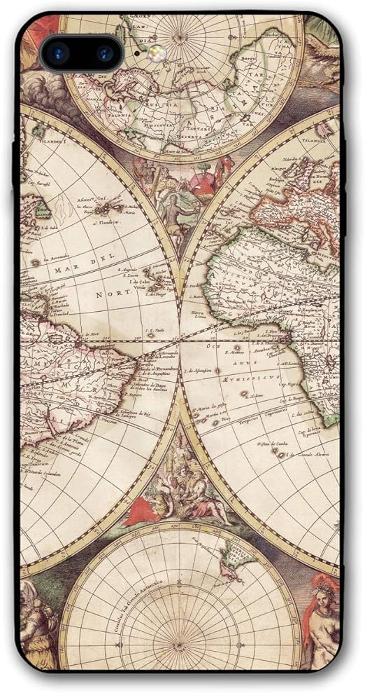 Amazon Com Pabcdef Old World Map Wallpaper Iphone 7 Plus 8 Plus Iphone 7 8 Plus Shockproof Case Skin Fits 5 5 Home Kitchen