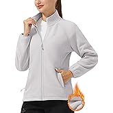 Pioneer Camp Women's Lightweight Fleece Jacket Full Zip Polar Soft Warm Winter Coat Antistatic Outwear with Zipper Pockets