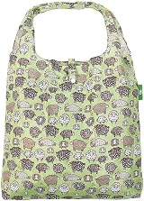ECO CHIC Lightweight Foldable Reusable Shopping Bag Sheep Green 12L 15kg