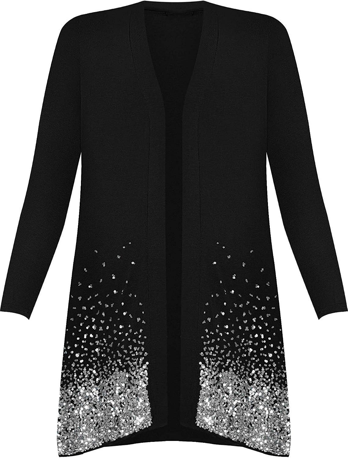 GirlzWalk Women's Plus Size Sequin Cardigan Amazon.co.uk Clothing