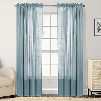 Amazon Com Aqua 2 Pack 52 Inch X 96 Inch Window Curtain Sheer