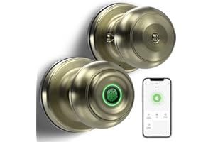 GeekTale Smart Door Knob, Fingerprint Door Lock Smart Lock Fingerprint Door Knob with App Control, Great for Bedrooms,Cloakroom,Apartments Offices,Hotels