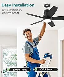 AQUBT Ceiling Fans with Lights, 42 inch Ceiling