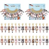 NBEADS 8 Pcs Star Moon Theme Stitch Markers, Alloy Enamel Crochet Stitch Marker