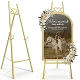 55" Gold Easel Stand for Sign, Heavy Duty Display