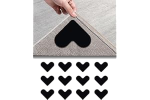 AGGXBIG 12 Pack Rug Gripper Carpet Stickers Non-Slip Rug Pads for Hardwood Floors and Tile Stickers Carpet Corner Reusable and Washable Tape for Area Rugs Dual Sided Adhesive Gripper