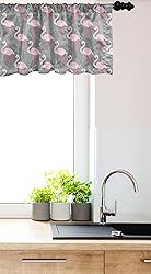 Ambesonne Flamingo Window Valance, Faded Island
