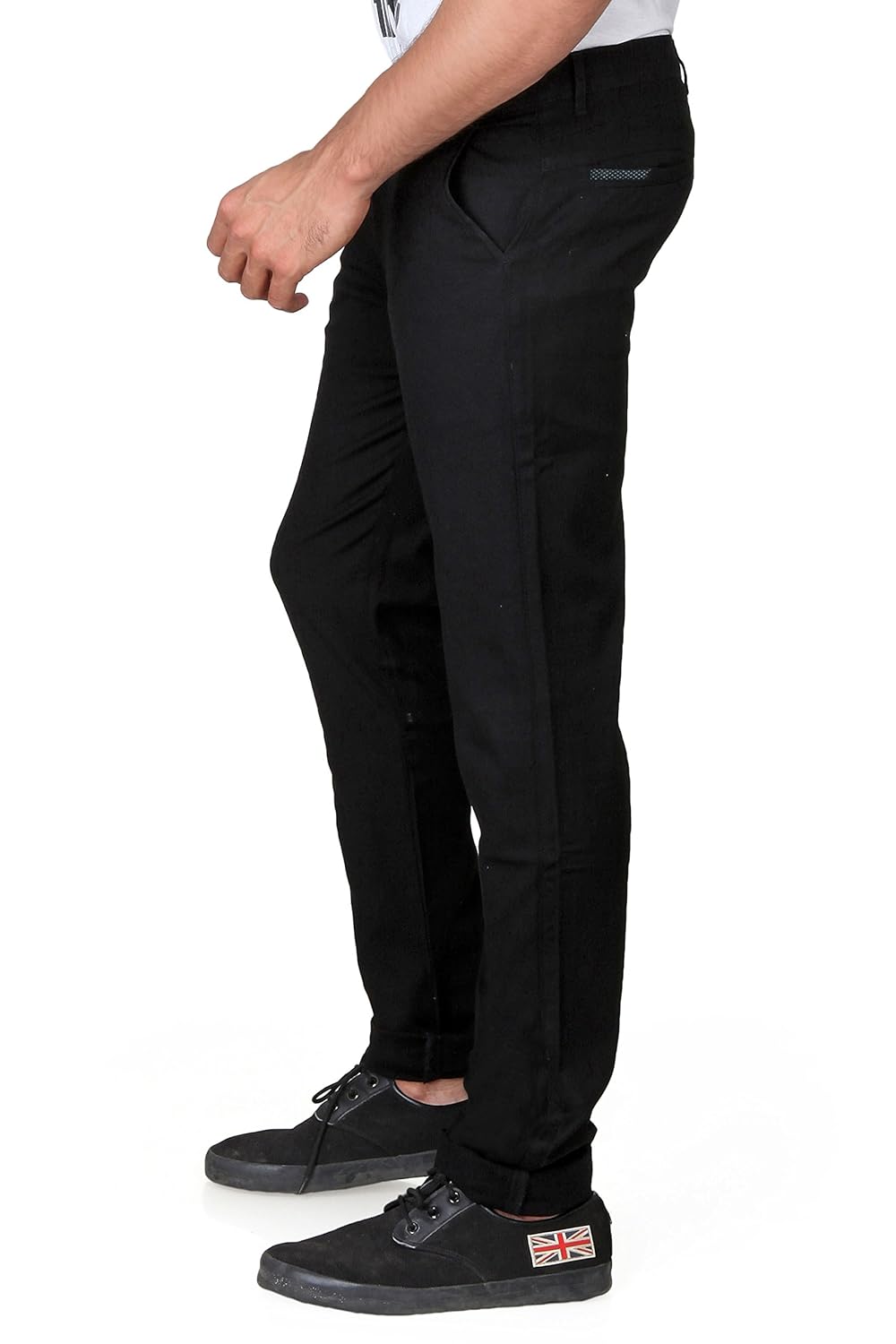 villain men's casual trousers - slim fit casual pants in 100% cotton