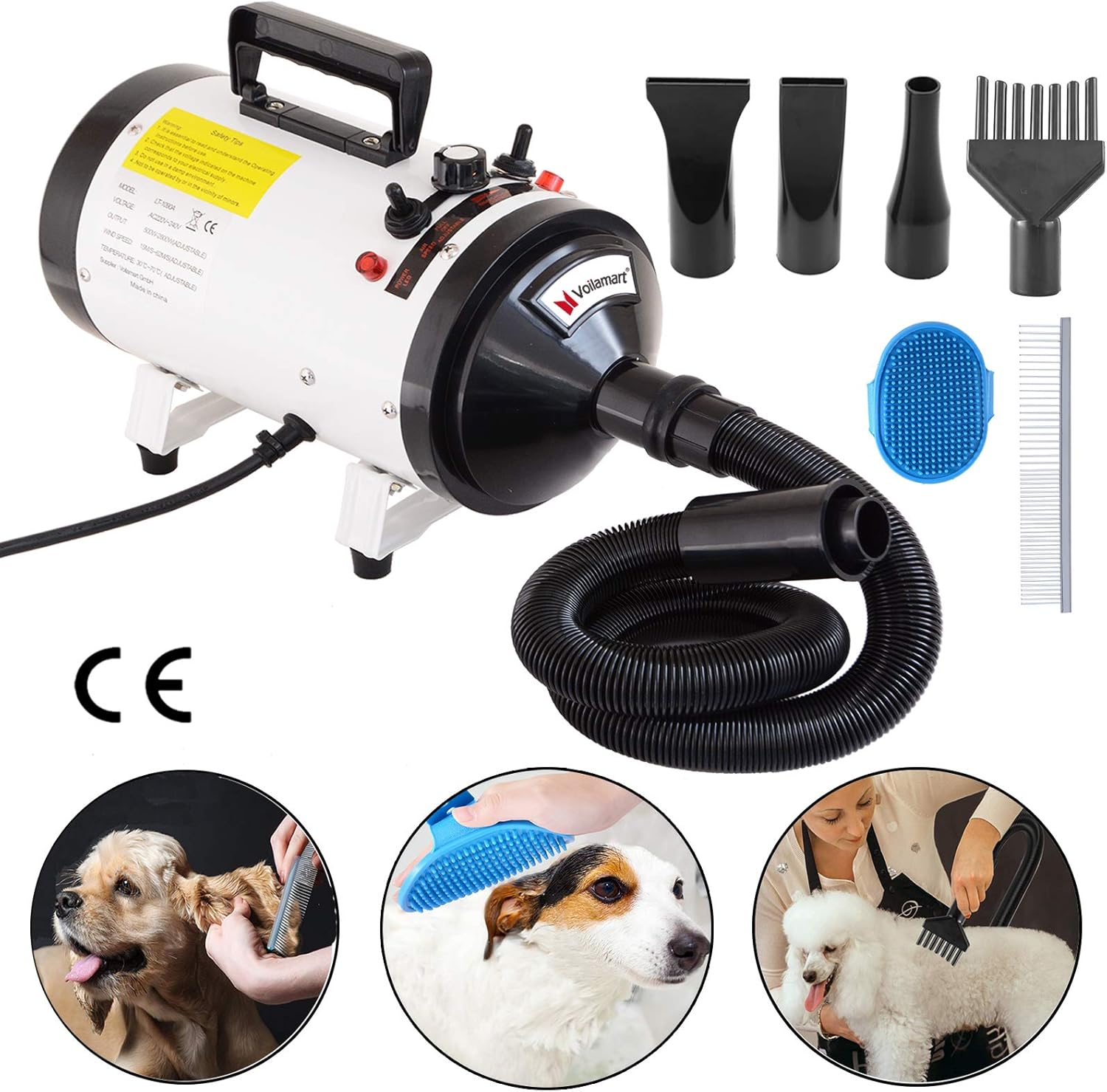 Super Saturday Voilamart 2800W Variable Speed Pet Grooming Hair Dryer