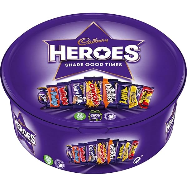 CADBURY HEROES ASSORTED CHOCOLATE TUB 550G