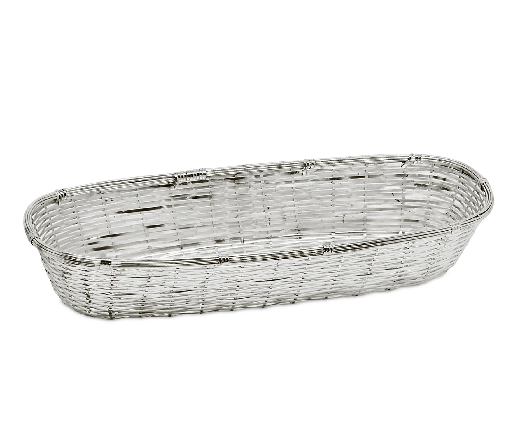 Edzard basket/bread basket baguette, silver plated and tarnish protected, 5,1 x 14,2 in