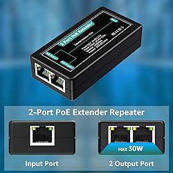 VIMIN 2-Port Gigabit PoE Extender, 1 in 2 Out