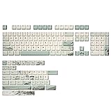 YUNZII Spring Tea Dye Sub PBT Keycaps,145 Full Keys