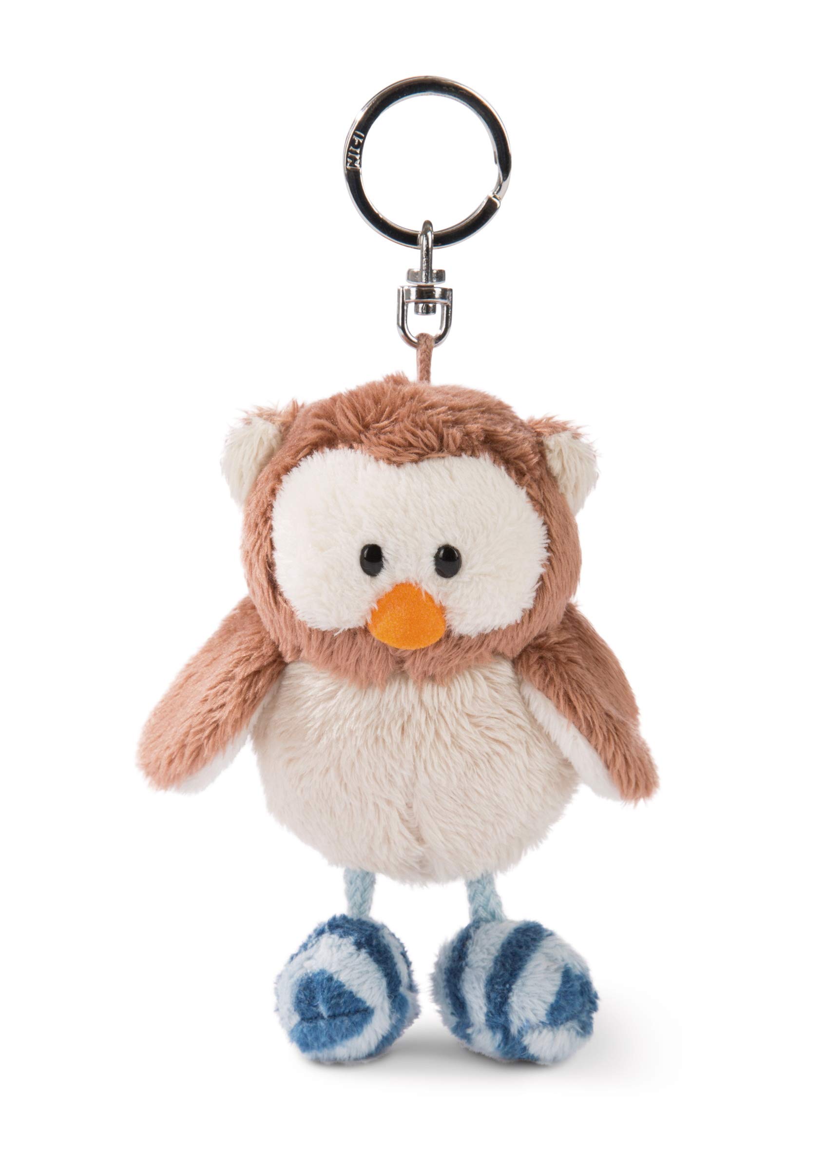 Nici 46090 10cm Key Ring Owl Oscar with turnable Head, Brown/Blue
