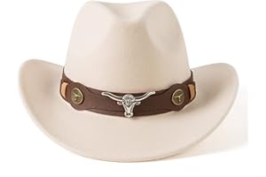 Gossifan Classic Womens Western Cowboy Cowgirl Hats with Wide Belt