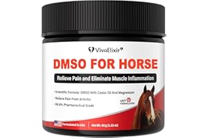 VivaElixir Liniment Gel DMSO for Horses | Veterinary Liniment Gel | Medical-Grade DMSO | Magnesium & Castor Oil Horse Cream f