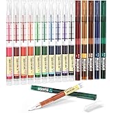 Shuttle Art Liquid Ink Rollerball Pens, 15 Colors (10 Bright + 5 Vintage) Quick Drying 0.5mm Extra Fine Point Long Lasting for Writing Journaling Taking Notes Doodling School Office Home