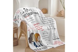 SOULZZZ Grey's Anatomy Fleece Throw Blanket for Couch Curative Heartbeat Flannel Blanket for Girls Boys Women Plush Lightweight Warm Blanket 50"x60"