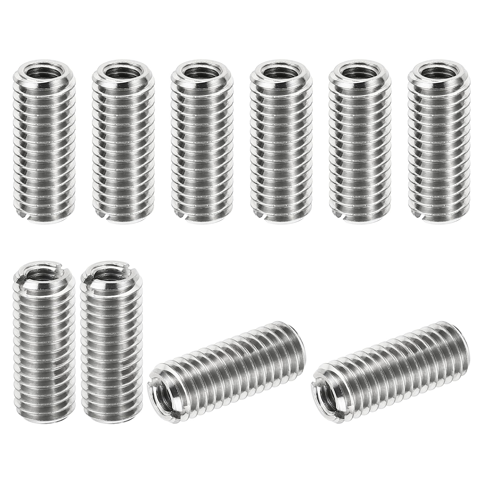 PATIKIL Thread Adapters Sleeve Reducing Nut, 10 Pcs M8*1.25 Male to M5*0.8 Female Repairing Insert Nut Screw Reducer Conversion Stainless Steel Fastener 20mm — image 1