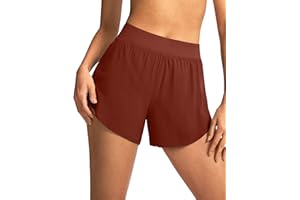 Soothfeel Running High Waist Shorts for Women, Dolphin Shorts, Quick Dry Workout Shorts with Liner, Size X-Small, Color Black