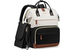 LOVEVOOK Diaper Bag Backpack, Baby Bag with Changing Station, Large Diaper Backpack for Mom Dads, Waterproof Mommy Bag for Boy and Girl, Travel Essential Baby Shower, Black-Beige