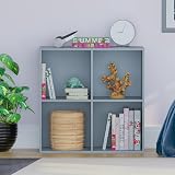 Vida Designs Durham Cube Bookcase Storage Organiser 4 Cube 2 Grey Baskets Grey view 8