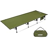 MARCHWAY Lightweight Folding Tent Camping Cot Bed with Lever Lock, Easy Setup Portable Compact for Outdoor Travel, Hunting, Hiking, Motorcycling, Support 330Lbs (Army Green)