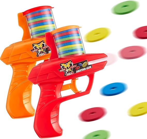 Sumind 2 Pieces Foam Disc Launcher Zip Shot Shooter Disc