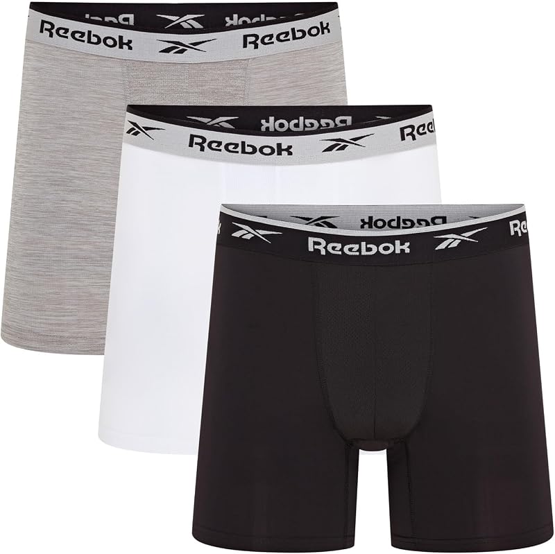 Boxers Ainslie pour Hommes | Lot de 3 Boxers de Sport, sous-vêtements Respirants et Extensibles | Multipack de Boxers, Noir/Blanc/Gris Chine