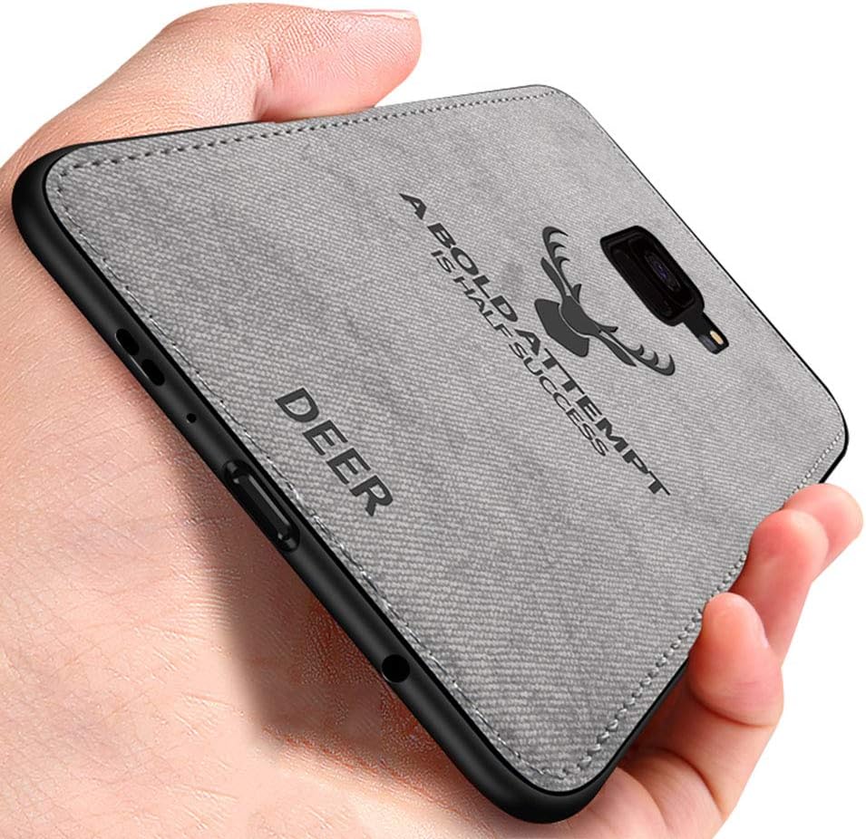 ShenFang Light Slim Deer Head Pattern Non-Slip Shockproof Soft TPU Bumper Hard PC & Cloth Back Hybrid Protection Case…