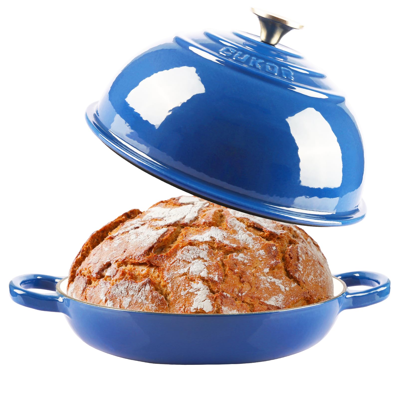Photo 1 of ?CUKOR 7QT Dutch Oven Pot With Lid, Enameled Cast Iron Dutch Oven For Bread Baking, Non-Stick Bread Pot for Oven/Stovetop (Roast, Braising, Stewing, Soups)