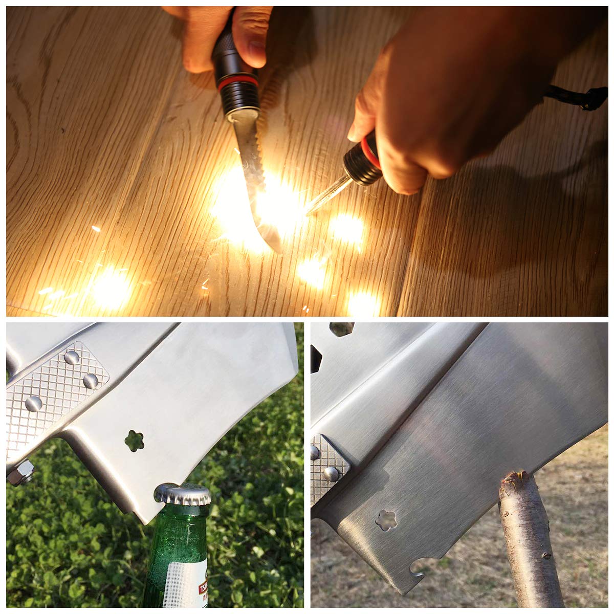 Cysikop Military Tactical Folding Survival Shovel - Army Surplus Shovel, Portable Compact Multitool Entrenching Tool with Alloy Manganese Steel Handle Essential for Hiking, Camping, Car Emergency