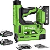 TaskStar 18-Gauge Cordless Brad Nailer: 20V 2-in-1 Electric Nail Gun with 2 Batteries, 1000pcs Nails &amp; Staples, Adjustable Depth Staple Gun for Wood, Drywall, Upholstery &amp; DIY Projects