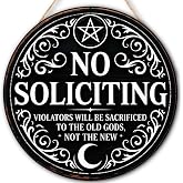 Gothic Gifts No Soliciting Sign for House Front Door, Witchy Gift No Soliciting Sign for Halloween