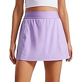 CRZ YOGA A Line Golf Skirts for Women High Waisted Casual Tennis Pickleball Athletic Skorts with Shorts Pockets