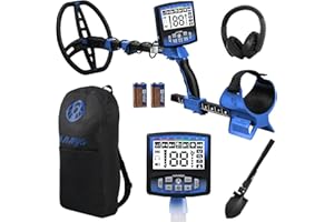Gbnryg Metal Detector for Adults Professional,Higher Accuracy Detector with Backlit LCD Display,5 Modes,IP68 Waterproof Metal Detector 12" Coil,New Advanced DSP Chip(Blue)