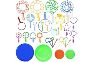 OUN NANA Bubble Wands Set, 28 Pcs Large Bubble Wand with Tray, Great for Kids Summer Outdoor Bubble Party Favors