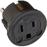 VCT Electronics VP11B Grounded Europe Adapter - USA To Europe Heavy Duty Adaptor Plug German Schuko
