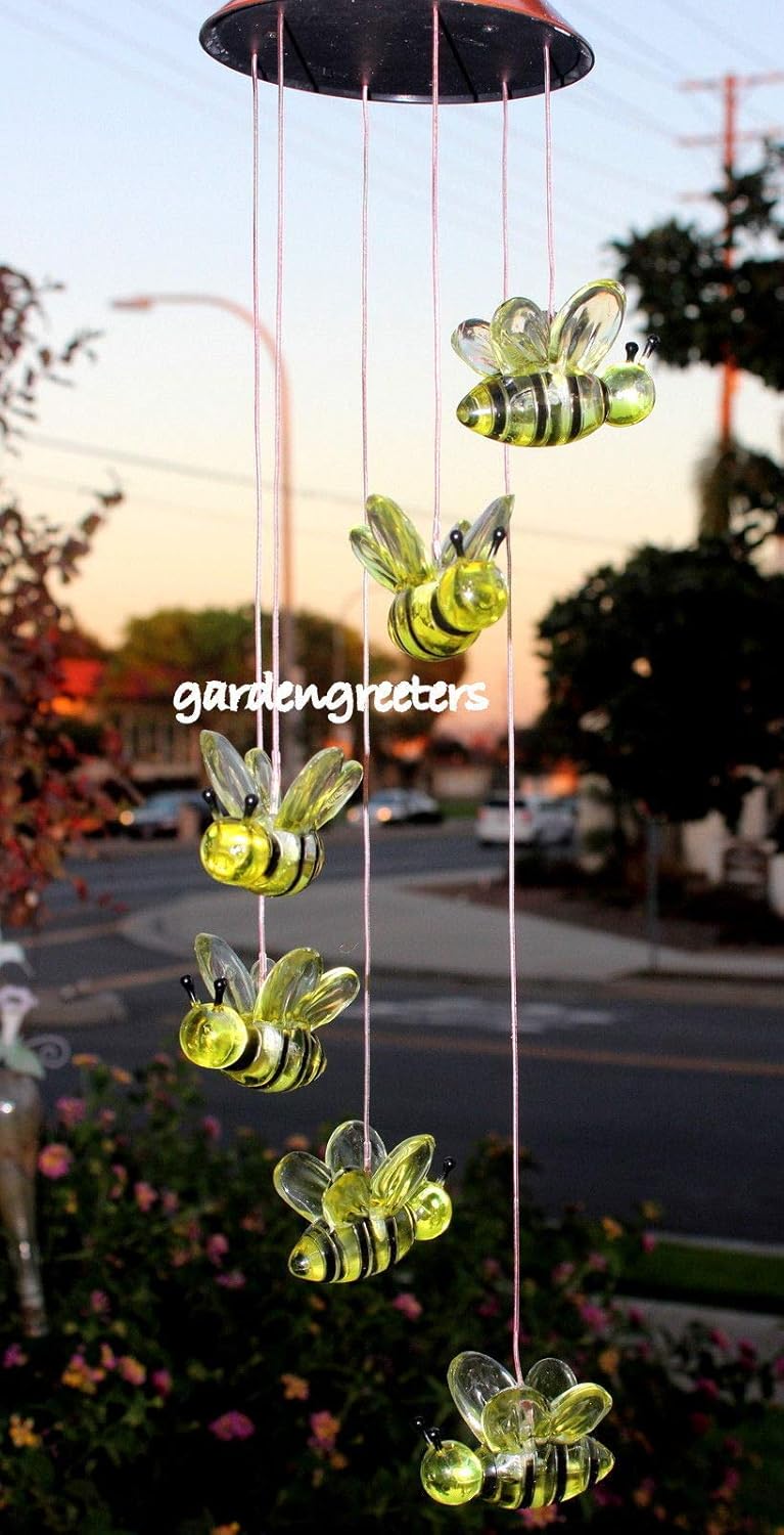 Windchimes Bee By Solar B00igkmxii Mobile Bumble Gardengreeters ベッドメリーモビール 衝撃特価 Nafusah Com